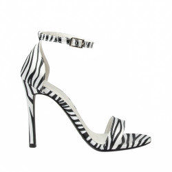 Damen Sandalen 1349 Satin Zebra Weiß