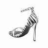 Damen Sandalen 1349 Satin Zebra Weiß