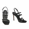Damen Sandalen 1345 schwarzes Veloursleder