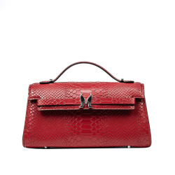 Damentasche Schultertasche 041g 01 Croco Rot