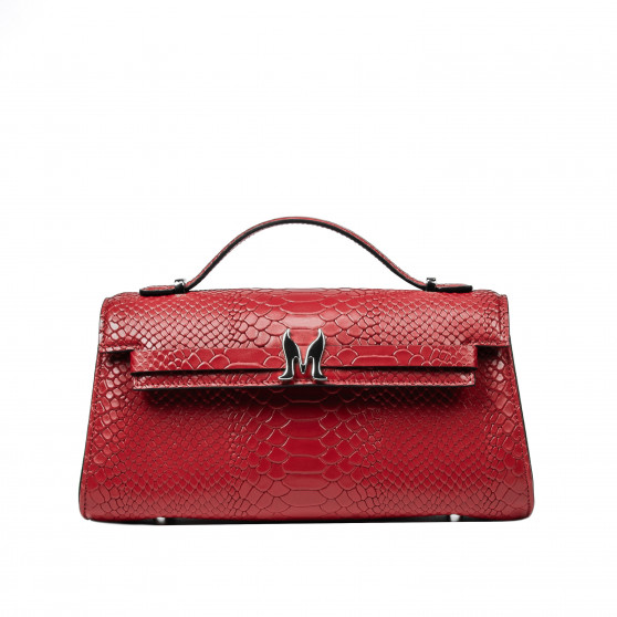 Damentasche Schultertasche 041g 01 Croco Rot Damentasche Schultertasche 041g 01 Croco Rot