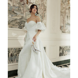 Damensandalen 1353 weißer Satin