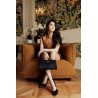 Damentasche Schultertasche 041g 01 Kroko schwarz lifestyle