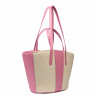 Damentasche für den Strand 044g 01 Barbie-Rosa+Raffia
