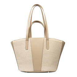 Damentasche für den Strand 044g Nude+Raffia