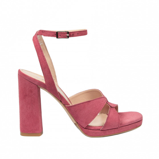 Damen Sandalen 1347 Rosa Veloursleder