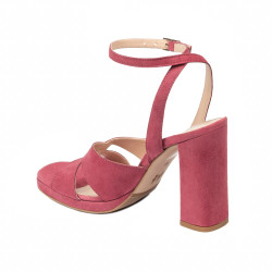 Damen Sandalen 1347 Rosa Veloursleder