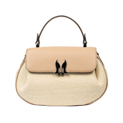 Damenhandtasche 043g 01 biz nude+Raffia