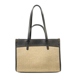 Damentasche Strand 045g schwarz Nappa+Raffia