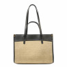 Damentasche Strand 045g schwarz Nappa+Raffia