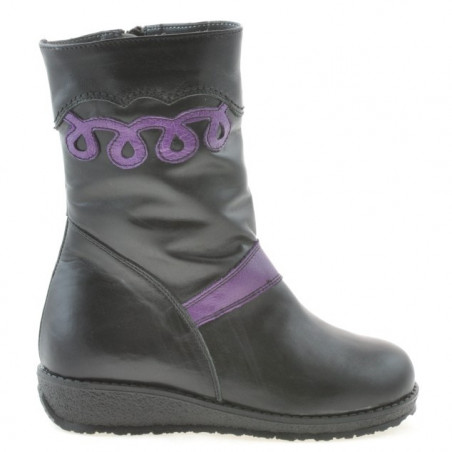 Kleinkindstiefel 23c schwarz+lila