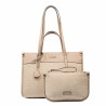 Damen-Strandtasche 045g nude+Raffia