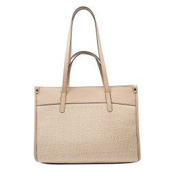 Damen-Strandtasche 045g nude+Raffia
