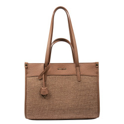 Damen-Strandtasche 045g Kamel+Karamell Raffia