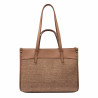 Damen-Strandtasche 045g Kamel+Karamell Raffia