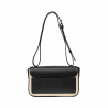 Damenschultertasche 046g 01 schwarz Nappa+Raffia