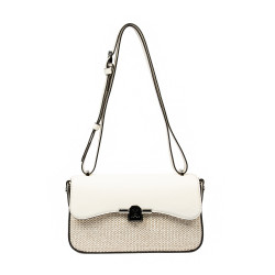 Damenschultertasche 046g 01 Panna+Raffia