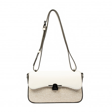 Damenschultertasche 046g 01 Panna+Raffia