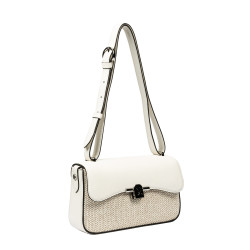 Damenschultertasche 046g 01 Panna+Raffia