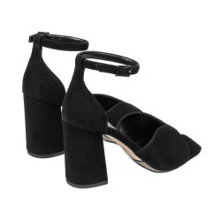 Damen Sandalen 1346 schwarz Velours