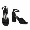 Damen Sandalen 1346 schwarz Velours
