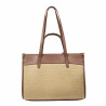 Damen-Strandtasche 045g Cognacbraun+Raffia