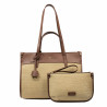 Damen-Strandtasche 045g Cognacbraun+Raffia