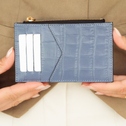 Kartenetui 209g Croco Himmelblau lifestyle