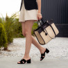 Damentasche Strand 045g schwarz Nappa+Raffia lifestyle