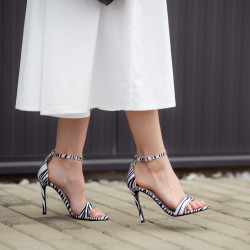 Damen Sandalen 1349 Satin Zebra Weiß lifestyle