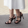 Damen Sandalen 1345 schwarzes Veloursleder lifestyle