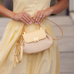 Damentasche 042g Buttergelb+Raffia lifestyle