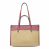 Damentasche für den Strand 045g 01 Himbeerrosa+Raffia