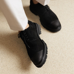 Herren Freizeit Schuhe 989 schwarz Veloursleder lifestyle