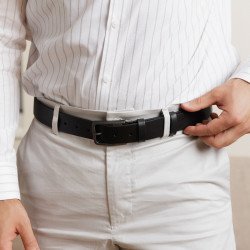 Herren Gürtel 65b glänzend schwarz lifestyle