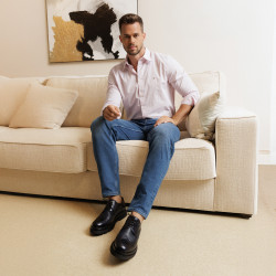 Elegante Herrenschuhe 972 Lack Indigoblau kombiniert lifestyle
