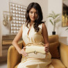 Damentasche Schultertasche 046g buttergelb + Raffia lifestyle