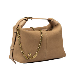 Handtasche Damen 037g Wildleder Nude