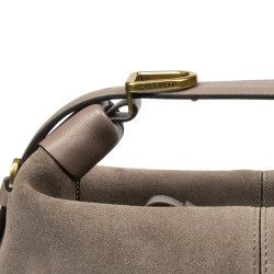 Damenhandtasche 037g Wildleder Sandstein
