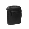 Schultermänner-Tasche 304g 01 schwarzes Gewebe + schwarzes Napa