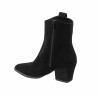 Damenstiefeletten mit Absatz 1411-1 schwarz Velours