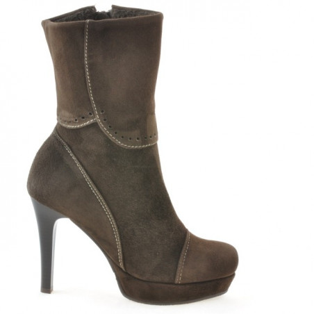 Damenstiefel 1132 braun Antilope