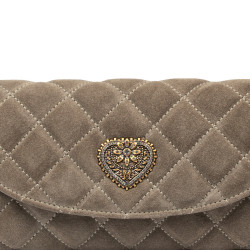 Damen-Umhängetasche 048g Wildleder Sandstein