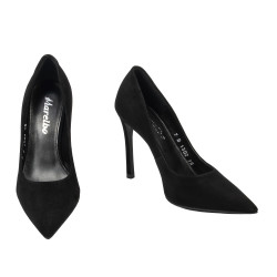 Elegante Damenschuhe 1302 Schwarz Velours