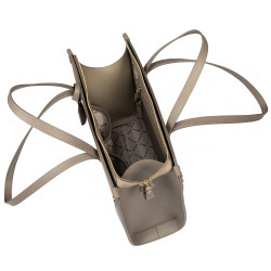Damentasche Schultertasche 047g Taupe Caviar