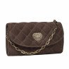 Damentasche Schultertasche 048g Wildleder Schokolade