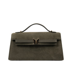 Damentasche Schultertasche 041g Wildleder Olive
