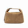 Damentasche Handtasche 037-1g Wildleder Nude