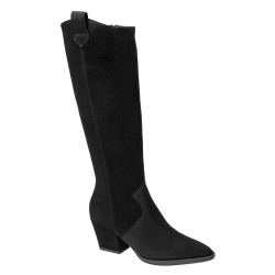 Damenstiefel mit Absatz 1412 schwarzer Velours