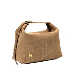 Damentasche Handtasche 037-1g Wildleder Nude